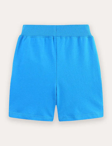 Fish Embroidered Cotton Shorts